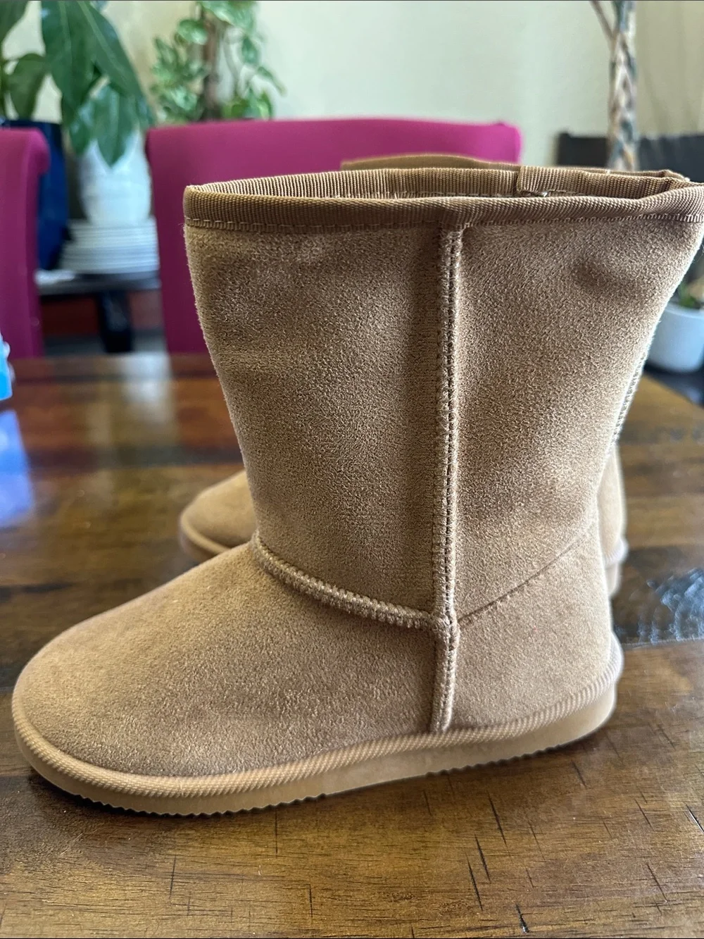 fabkids Chestnut Tan Plush-Lined Kids Boots